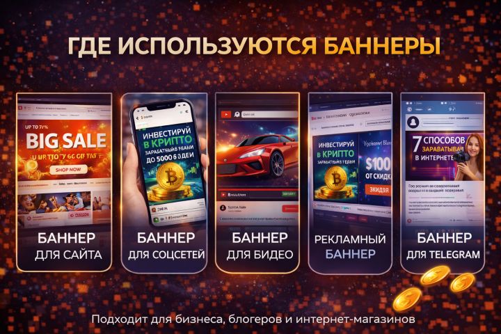 Создам современный баннер для сайта или рекламы - 5687098