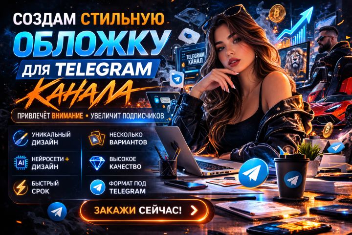 Создам стильную обложку для Telegram канала - 5687190