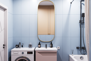 Визуализация санузла в стиле Мемфис