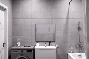 Визуализация санузла в стиле Техно