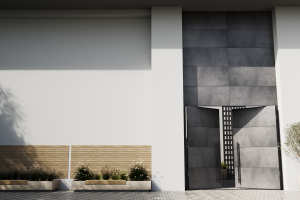 Визуализация дверей (больших) в экстерьере