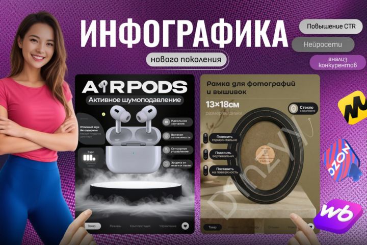 Карточки для маркетплейсов/Дизайнер по инфографике