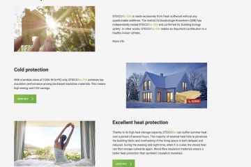 Сайт производителя изоляционных материалов STEICO