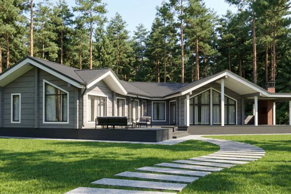 Эскизный проект коттеджа в Ленинградской области. 2025г.