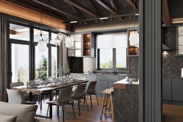 Дизайн интерьера коттеджа в Ленинградской области. 2026г.