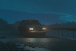 3д иллюстрация с машиной