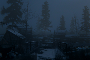 3д иллюстрация заброшенной деревни