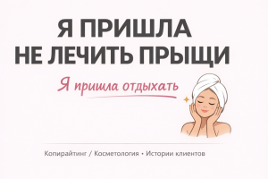 Пост для косметолога «Я пришла не лечить прыщи. Я пришла отдыхать»