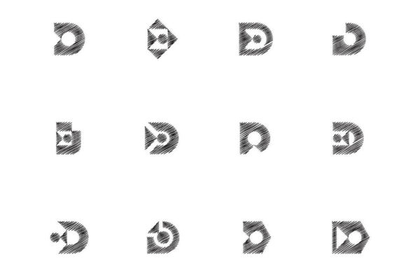 Docram Logomark sketches "Letter D" - 2022