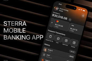 Дизайн для мобильного приложение онлайн-банка Sterra Bank