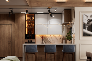 Двухсветная гостиная индивидуального жилого дома в Вологде