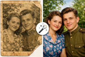 Ретушь и расширение фона свадебных фотографий с помощью  AI