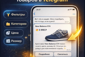 Каталог товаров в Telegram с фильтрами и поиском