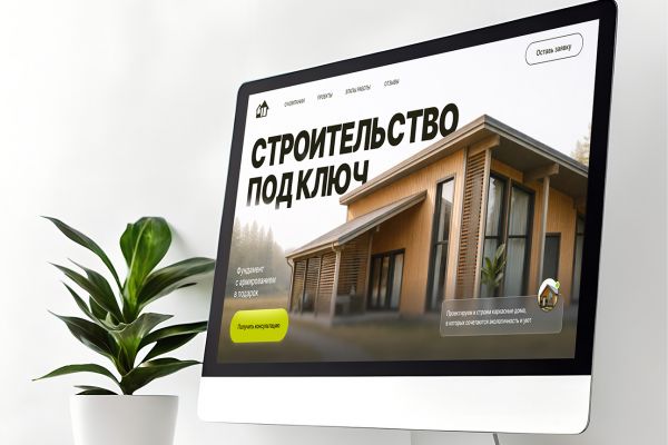 Дизайн одностраничника по строительству домов