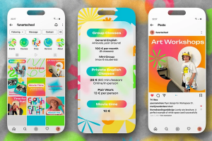 Дизайн инстаграма для детской школы английского