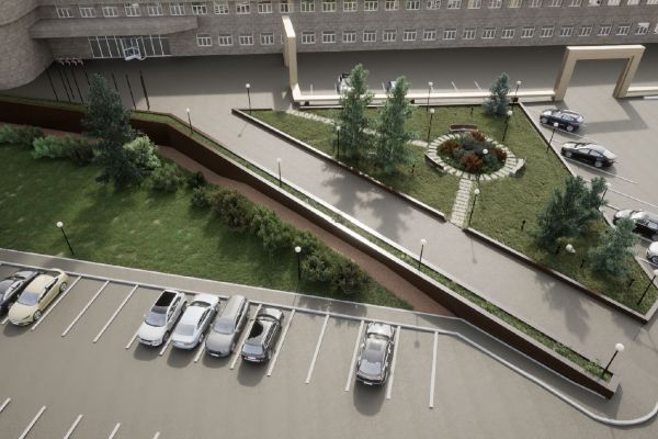 Проект благоустройства прилегающей территории офисного здания