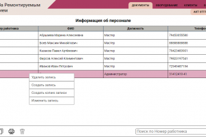 Автоматизированная система управления за ремонтом оборудования "УРМ"