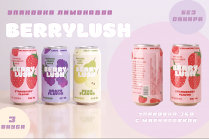 Упаковка натуральных лимонадов "BerryLush"