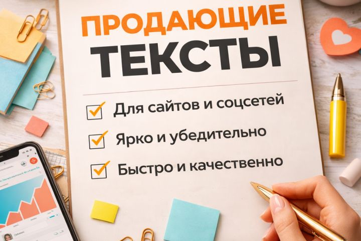 Напишу продающий текст для сайта, соцсетей и рекламы быстро и качественно