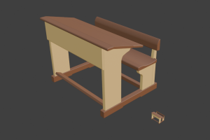 3д модель парты Эрисмана по чертежу
