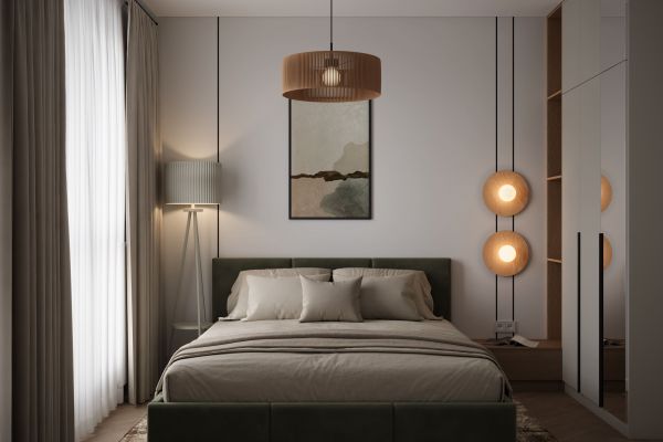 Визуализация спальни в квартире 45 м2