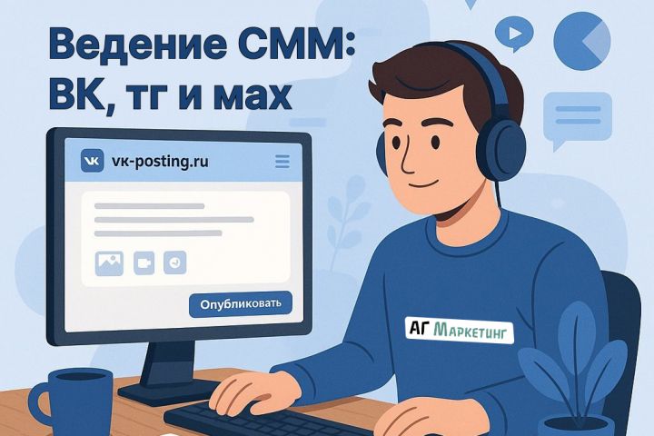 Ведение SMM: постинг вк, тг, мах