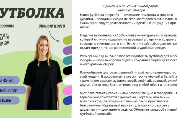 Инфографика карточки товара с SEO описанием