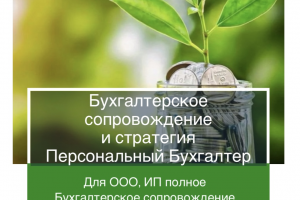 Персональный Бухгалтер. Сопровождение, ведение бухгалтерского, налогового учета для ООО, ИП
