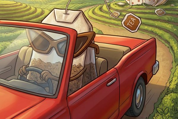 Чай на колесах. Иллюстрация для оформления канала YouTube.