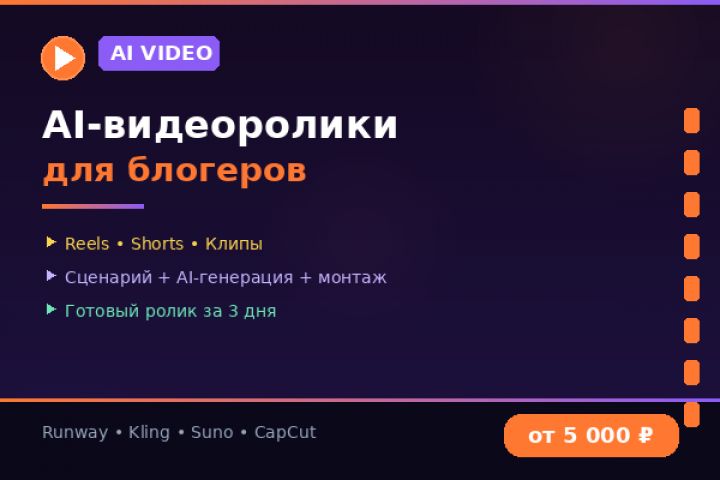 AI-видеоролики для блогеров и бизнеса