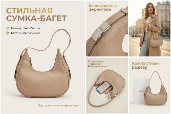 Карточка товара сумка багет