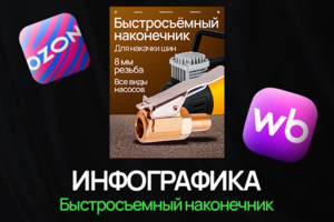 Инфографика для карточки товара - Быстросъемный наконечник