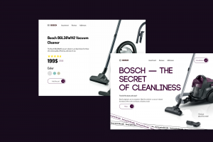 Первый экран и карточка товара для магазина Bosch