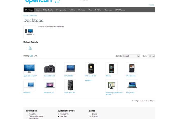 Каталог товаров без возможности продажи для сайтов на OpenCart