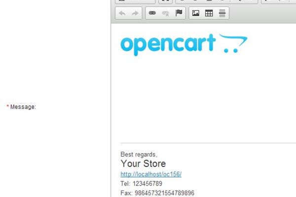 Вывод логотипа с реквизитами в шаблон почтовой рассылки OpenCart