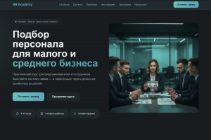 Лендинг для онлайн-курса по подбору персонала