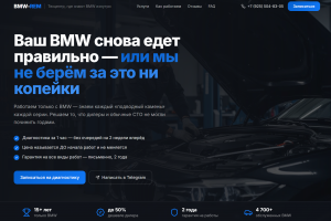 Лендинг для сервиса по ремонту и обслуживанию BMW в Москве