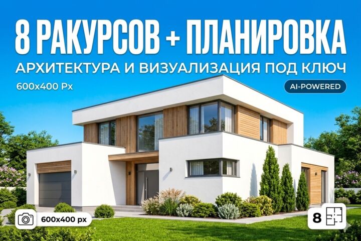 Архитектурная концепция дома: 3D-визуализация и планировки
