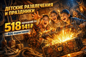 518 обращений по 141.97₽ для проекта детских мероприятий