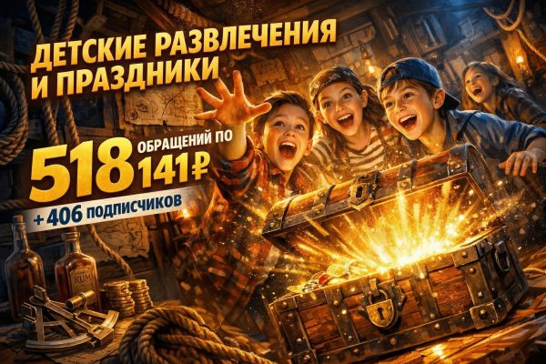 518 обращений по 141.97₽ для проекта детских мероприятий