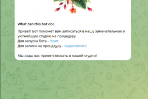 Телеграм бот для записи на процедуры