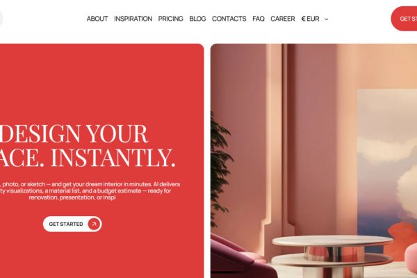 Сайт для AI-сервиса дизайна интерьеров AInteriors (генерация интерьеров и виртуальный стейджинг)