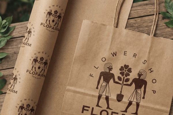 Логотип и фирменный стиль для цветочной фермы и бутика Flow Farm