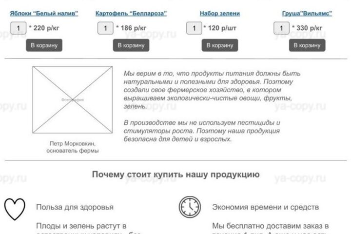 Текст для сайта + прототип