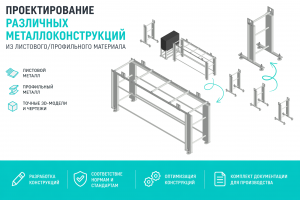 Проектирование различных металлоконструкций из листового/профильного материала