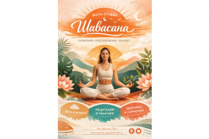 Листовка для йога-студии "Шавасана"
