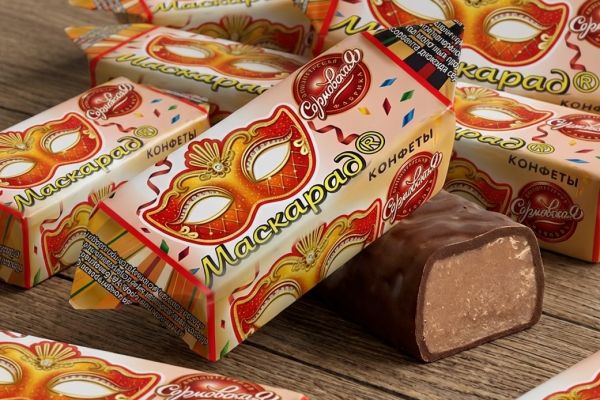 Создание этикетки для конфеты "Маскарад"для фабрики "Сормово"