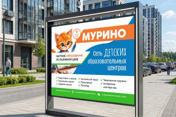Уличный баннер частное образование