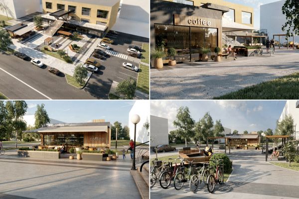 Благоустройство сквера, входной группы и небольшого кафе г. Сыктывкар