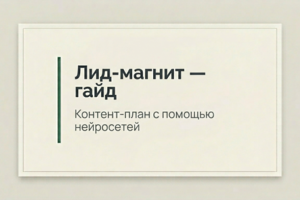 Лид-магнит: гайд по созданию контент-плана с помощью нейросетей